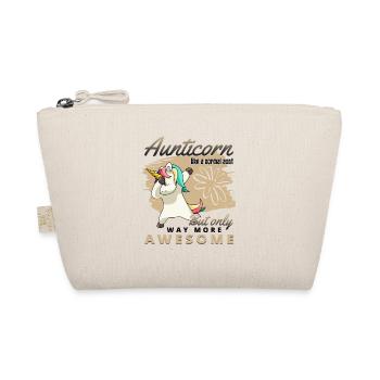 Aunticorn Einhorn für Tante und Patentante - Bio-Täschchen - Natur - Vorne