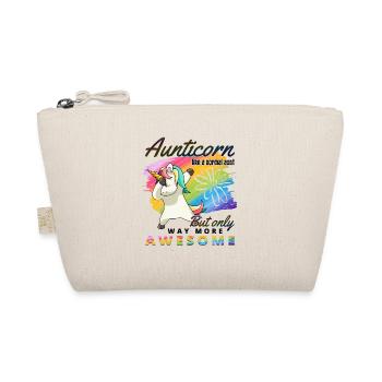 Aunticorn Einhorn für Tante und Patentante - Bio-Täschchen - Natur - Vorne