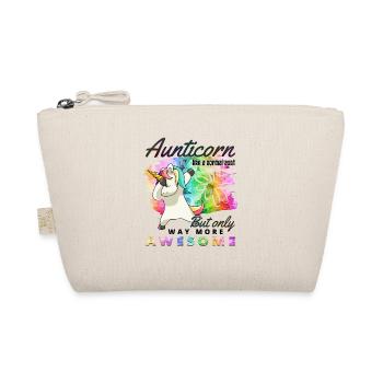 Aunticorn Einhorn für Tante und Patentante - Bio-Täschchen - Natur - Vorne