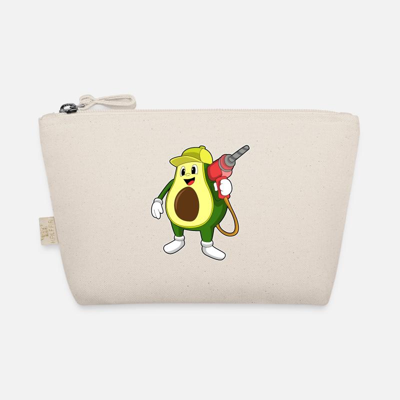 Avocado als Handwerker mit Bohrmaschine Bio-Täschchen