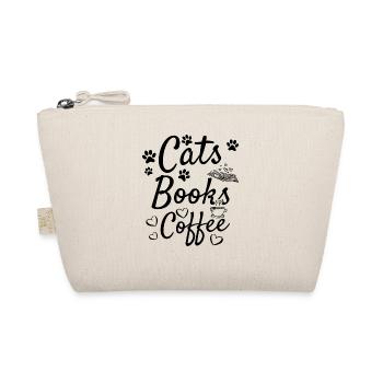 Cats Books Kaffee Bücherwurm Katzenbesitzer - Bio-Täschchen - Natur - Vorne