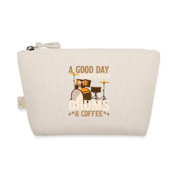 A Good Day Starts With Drums & Coffee Rock Drumme - Organic Pouch - nature - Front