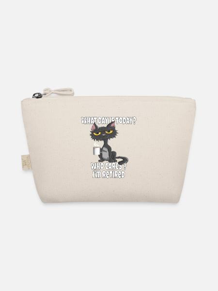 What day is Today who cares i'm retired Kaffee Cat - Bio-Täschchen - Natur