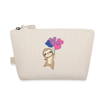 Bi Flag Gay Pride LGBTQ Heart Sloth - Organic Pouch - nature - Front
