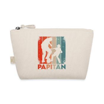Papitän Papa Vater Fußball Kapitän Retro Vintage - Bio-Täschchen - Natur - Vorne