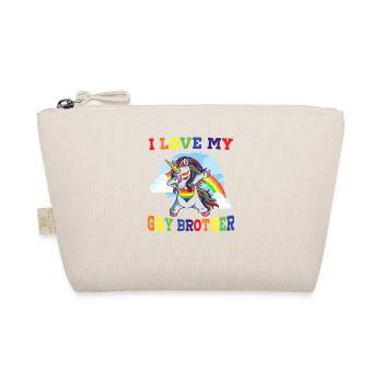 I Love My Gay Brother Fun LGBT Gay Ally Unicorn - Organic Pouch - nature - Front