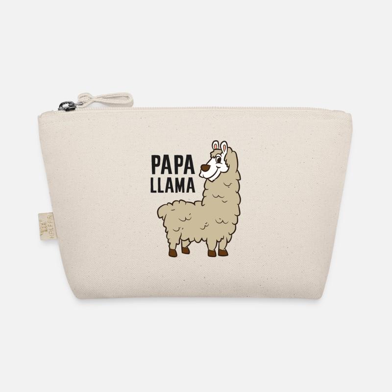 Papa Llama Men Boy Funny Papa Llama Organic Pouch