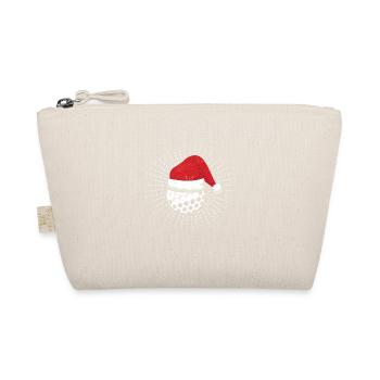 Christmas Golf Ball Santa Claus Cap Xmas Golf - Organic Pouch - nature - Front