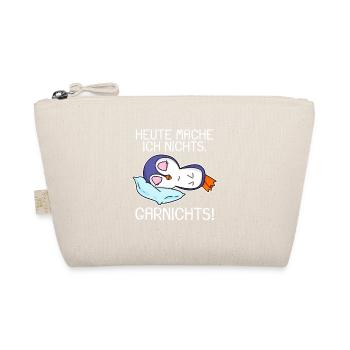 Pinguin schlafen Spruch lustig Faul - Bio-Täschchen - Natur - Vorne