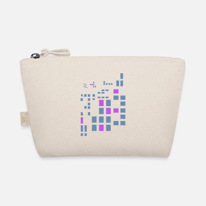 Pixel Pixelworld Pink Abstract City Style Logo Organic Pouch