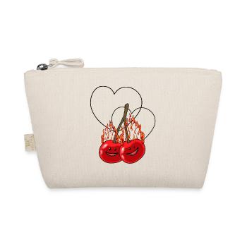feurige Kirschen Kirsche heiß Obst Herzen - Bio-Täschchen - Natur - Vorne