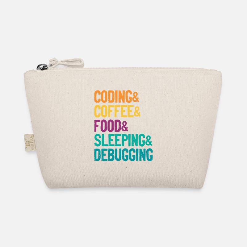 Coding Coffee Food Sleeping Debbuging Programmer C Bio-Täschchen