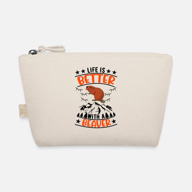 Life is better with a Beaver Biber - Bio-Täschchen - Natur