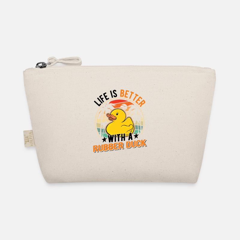Life is better with a Rubber Duck Gummiente - Bio-Täschchen - Natur