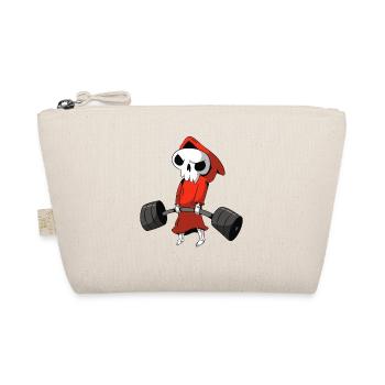 Weightlifting Weight Training Sports Fitness Cartoon - Organic Pouch - nature - Front