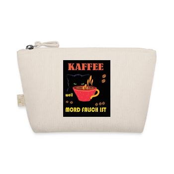 Katze mit Kaffee im Retro Vintage Stil Miau! - Bio-Täschchen - Natur - Vorne