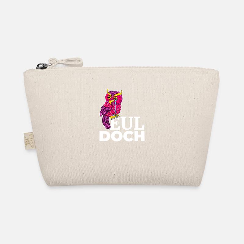 Eul Doch Pinke Eule sitzt auf Spruch Eul Doch und Bio-Täschchen