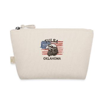 USA Flag Eagle Oklahoma Vintage Tulsa - Organic Pouch - nature - Front
