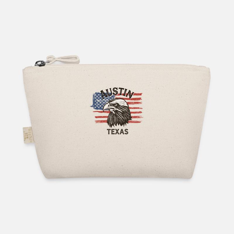USA Flag Eagle Texas Vintage Austin Organic Pouch