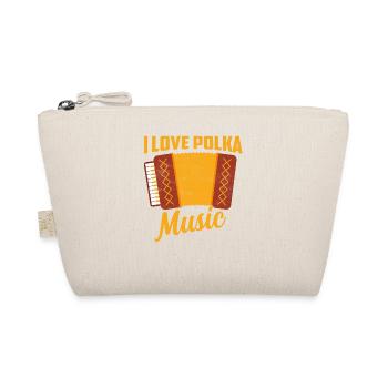 I Love Polka Music Accordion Dot - Organic Pouch - nature - Front