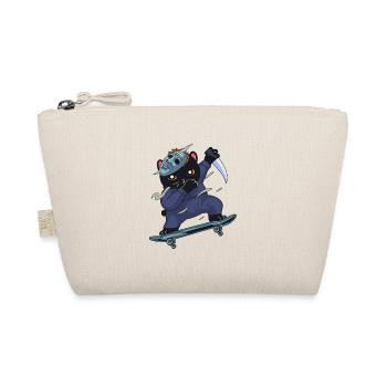 Skateboarder Cat Ninja Dab Dabbing Skateboard - Organic Pouch - nature - Front