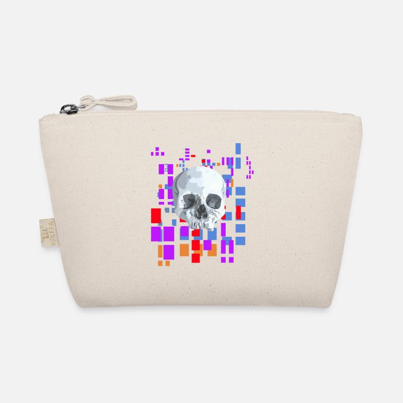 Pixelbild mit Totenkopf Bio-Täschchen