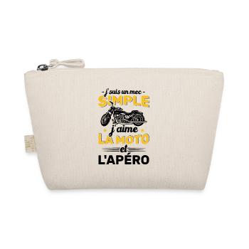 Je Suis Un Mec Simple J'aime La Moto Et L'apéro - Trousse biologique - nature - Devant