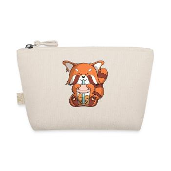 cute kawaii red panda boba tea bubble tea fun - Organic Pouch - nature - Front