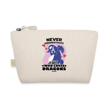 Never Underestimate A Girl Who Loves Dragons - Bio-Täschchen - Natur - Vorne