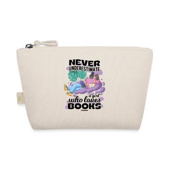 Never Underestimate A Girl Who Loves Books - Bio-Täschchen - Natur - Vorne