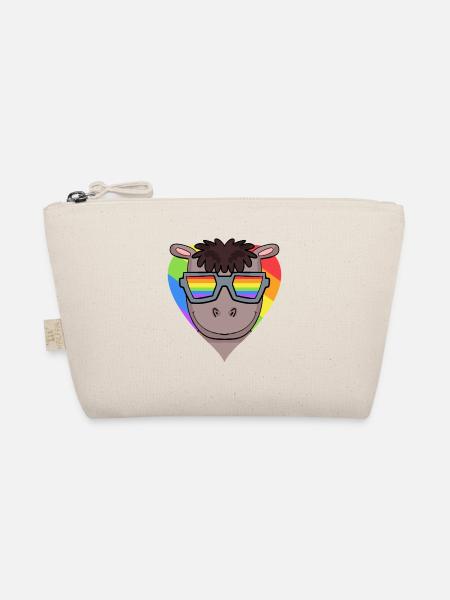 LGBT Tier Pferd Regenbogen - Bio-Täschchen - Natur - Vorne