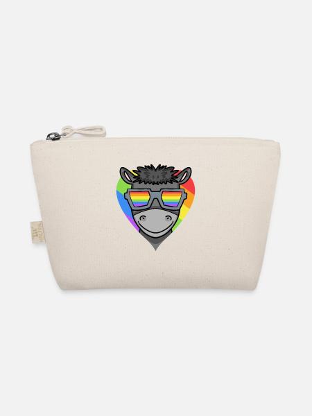 LGBT Tier Esel Regenbogen - Bio-Täschchen - Natur - Vorne