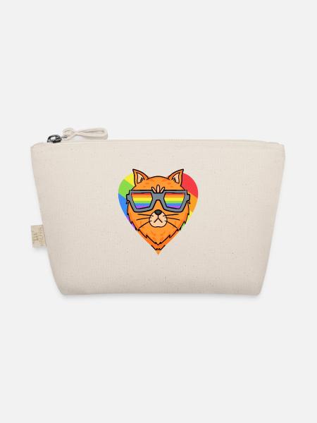 LGBT Katze Maine Coon Regenbogen - Bio-Täschchen - Natur
