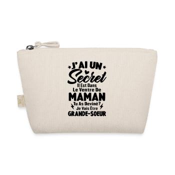 J'ai un secret je vais être grande sœur cadeau - Trousse biologique - nature - Devant