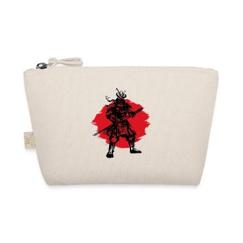 Samurai Japanese Warrior Blood Moon Design - Organic Pouch - nature - Front