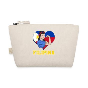 Philippines Filipina Pride Flag Heart I Gift - Organic Pouch - nature - Front