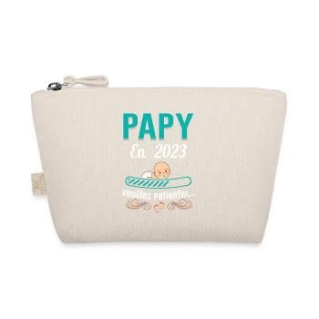 Papy En 2023 Cadeau Naissance Grossesse Humour - Trousse biologique - nature - Devant