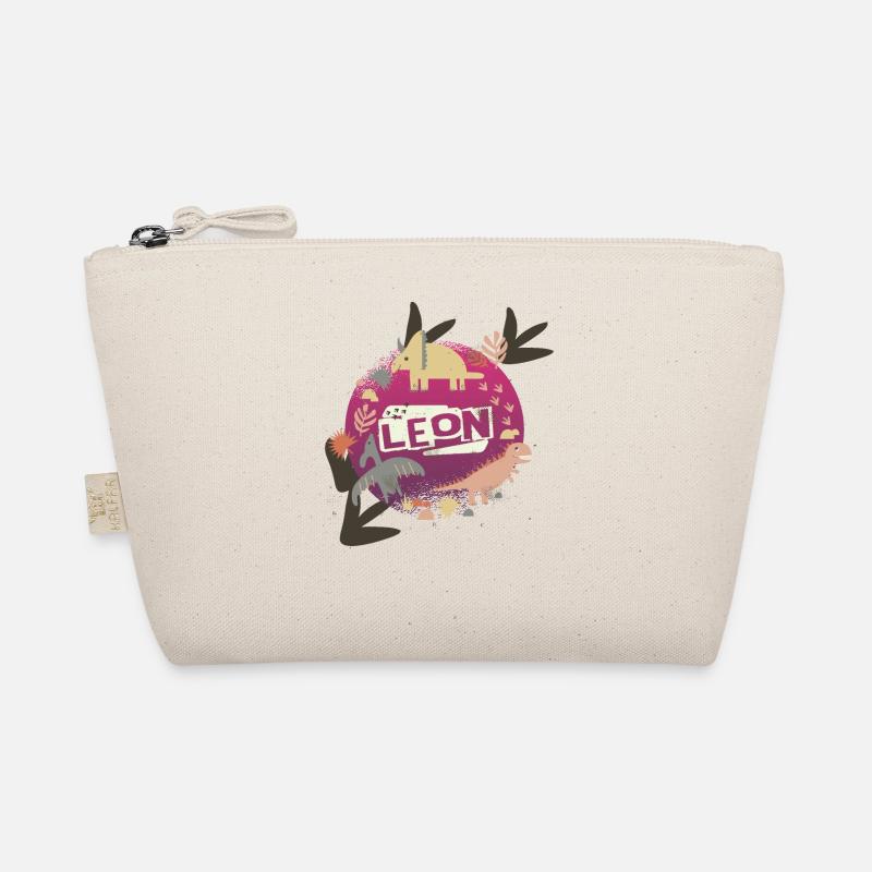 LEON - Beau nom de garçon avec de mignons dinosaures Trousse biologique