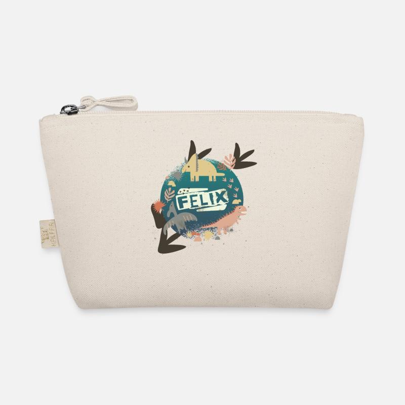 FELIX - Beautiful boy name with cute dinosaurs Organic Pouch