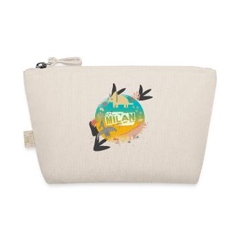 MILAN - Beautiful boy name with cute dinosaurs - Organic Pouch - nature - Front