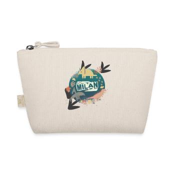 MILAN - Beautiful boy name with cute dinosaurs - Organic Pouch - nature - Front