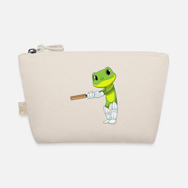 Frosch beim Cricket mit Cricketschläger Bio-Täschchen