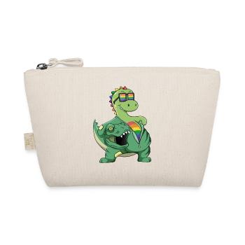 Cute Dino T-rex Costume LGBTQ LGBT LGBTQ+ Pride - Organic Pouch - nature - Front