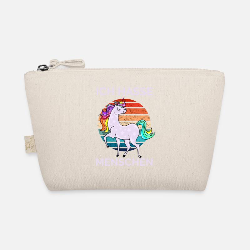 Ich hasse Menschen Einhorn Retro Bio-Täschchen