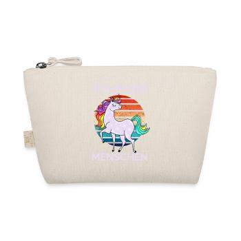 Ich hasse Menschen Einhorn Retro - Bio-Täschchen - Natur - Vorne