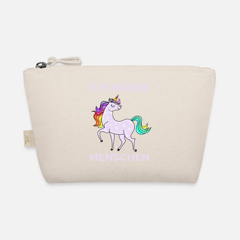 ICH HASSE MENSCHEN EINHORN - Bio-Täschchen - Natur