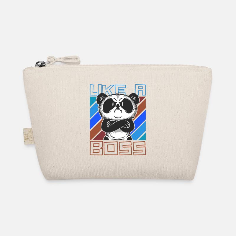 Like a Boss - Cool Cartoon Panda Bear Saying Organic Pouch