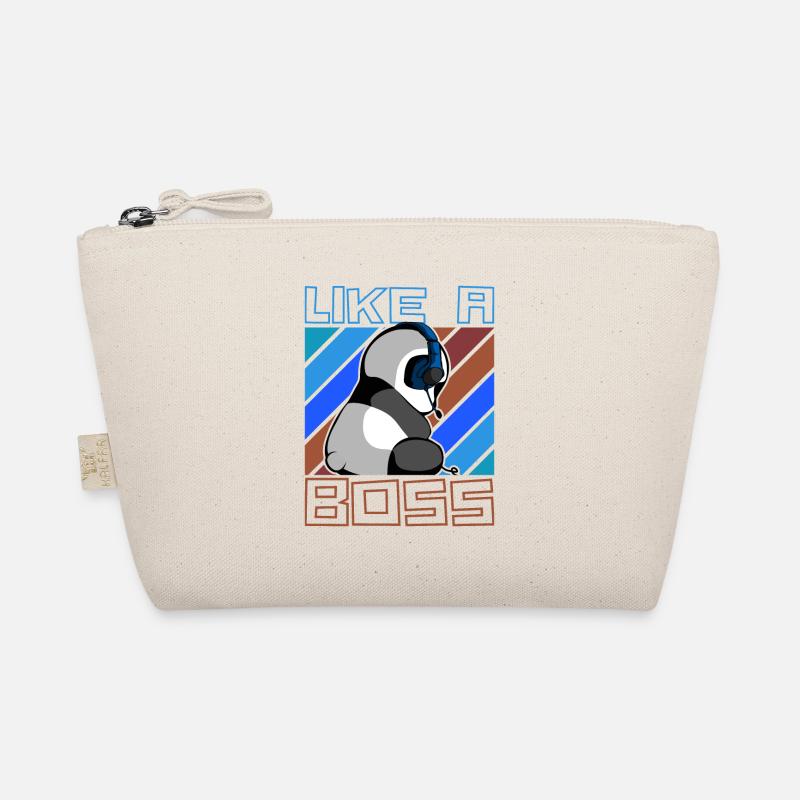 Like a Boss - Gaming Panda Bear Gambler Saying Organic Pouch