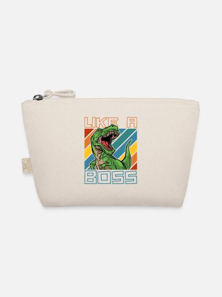 Like a Boss - Cool T-Rex Dinosaur Tyranno - Organic Pouch - nature - Front