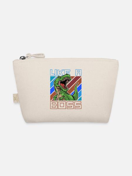 Like a Boss - Cool T-Rex Dinosaur Tyranno - Organic Pouch - nature - Front